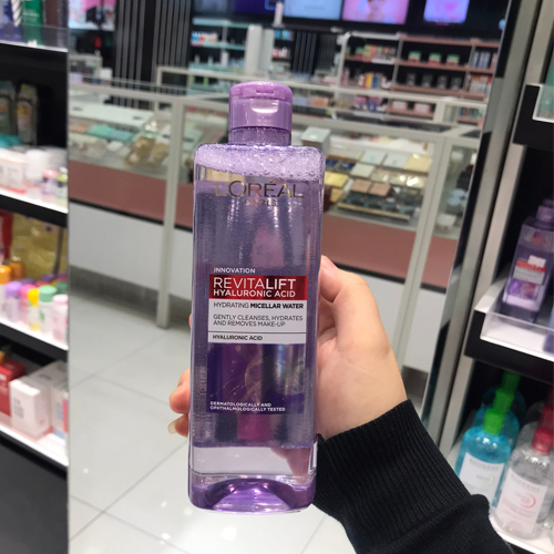 Nước tẩy trang chống lão hóa Loreal tím Revitalift Hyaluronic acid