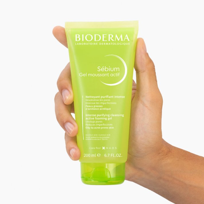 Sữa rửa mặt Bioderma xanh lá Sebium Gel Moussant Actif