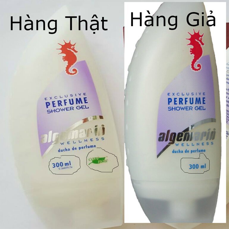 phân biệt thật giả sữa tắm cá ngựa 
