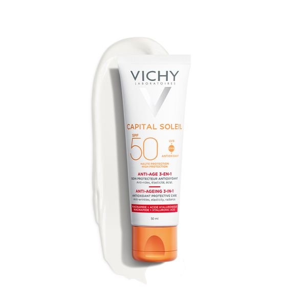 Kem chống nắng Vichy chống lão hóa da Capital Soleil Anti-Age 3-En-1:
