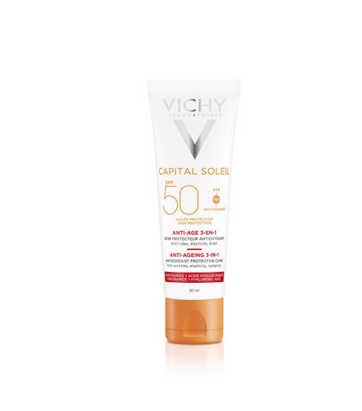 Kem chống nắng Vichy cho da khô lão hóa Capital Soleil Anti-Age 3-En-1 SPF50