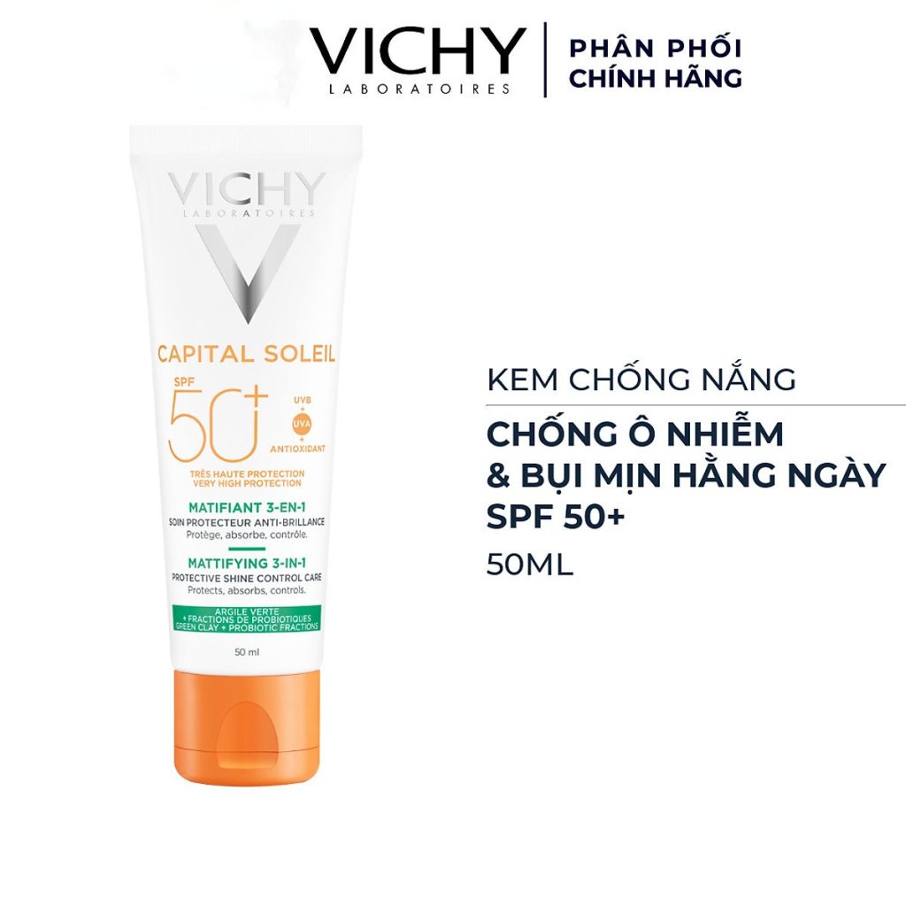 Kem chống nắng Vichy Capital Soleil Mattifying Dry Touch Face Fluid SP50