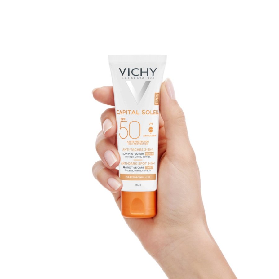 Kem chống nắng Vichy nâng tone da Capital Soleil 3 in 1 Anti Teaches 3-En-1